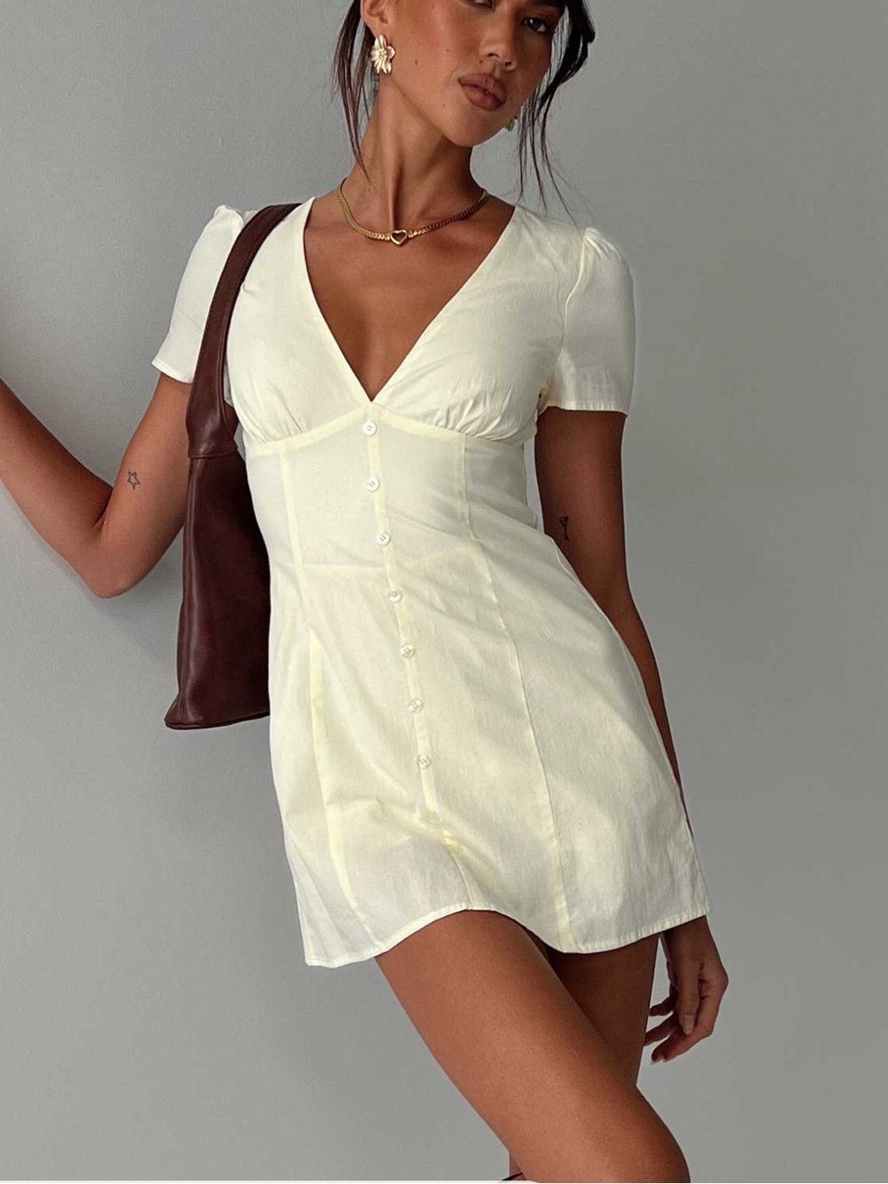 Princess Polly loveliness romper lemon